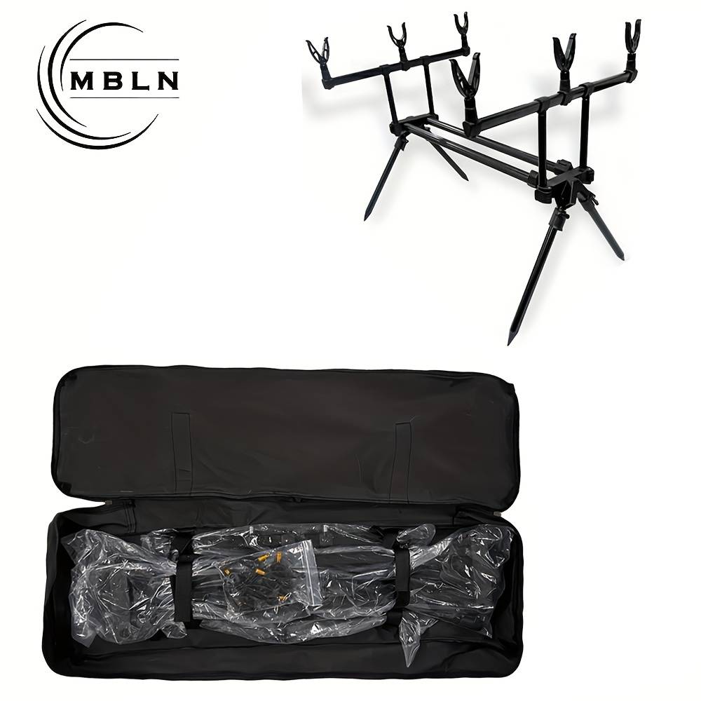 Mbln Aluminum Alloy Carp Rod Pod Adjustable Fishing Rod Stand | 3 Rod Holder Tripod With Carry Bag For Carp, Pike & Coarse Fishing