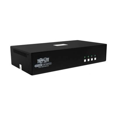 Säker KVM-switch, 4-port, dubbelhuvud, HDMI till HDMI, 4K, NIAP PP4.0, ljud, CAC