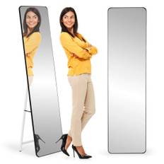 Stående rektangulär spegel, smal ram 148 cm