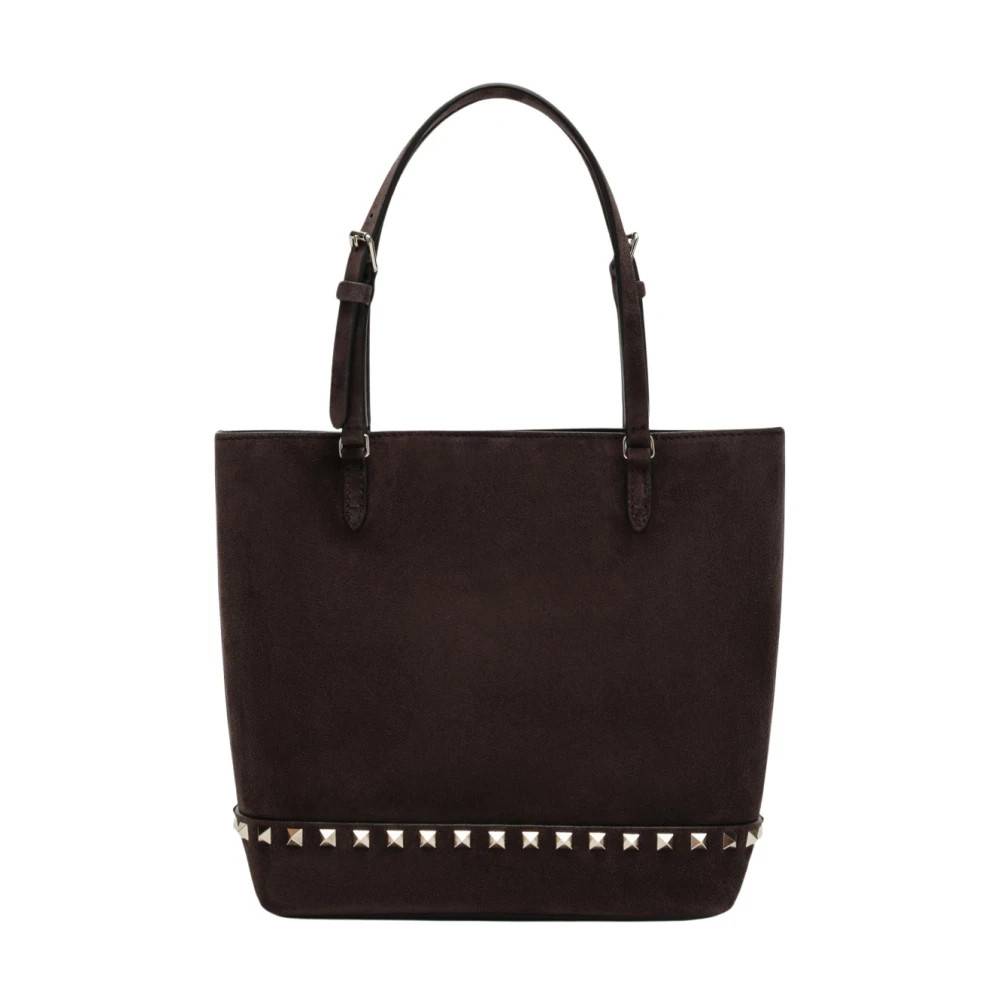 Valentino Garavani Lille Rockstud Suede Tote Bag - Tasker - Dame - Brun - ONE SIZE - Suede