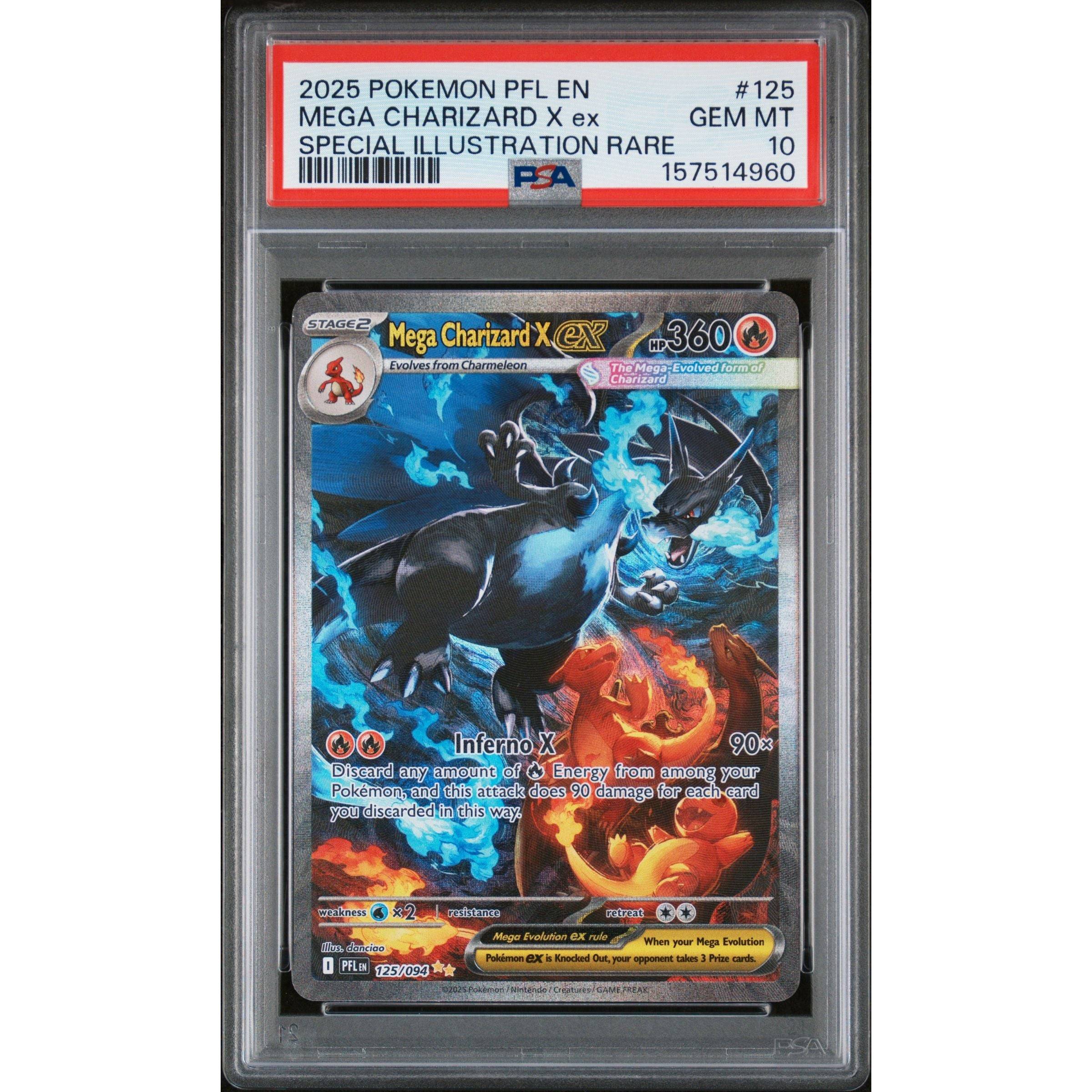 Pokémon TCG: Mega Charizard X Ex #125 PSA 10 - Brugtmoms