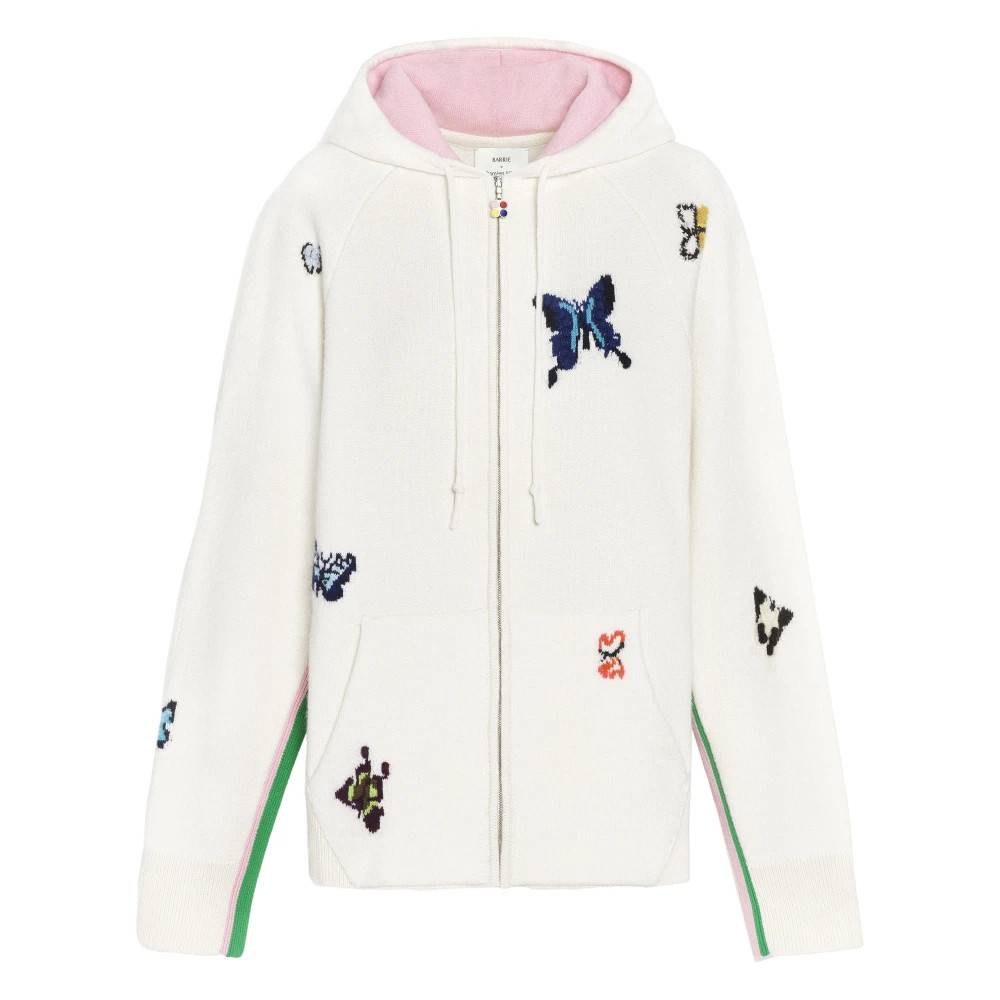 Barrie Butterflies Zip-up hættetrøje - Sweatshirts - Dame - Hvid - M -