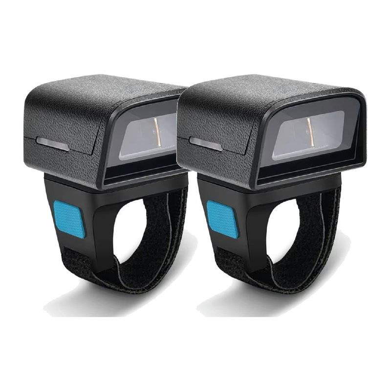 2 stk. Bluetooth stregkodescanner 1D/2D – ring til finger, QR scanner, 2,4 GHz & USB