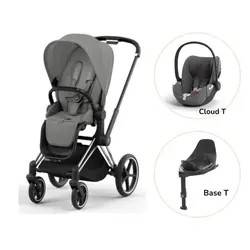 Priam Sittvagn + Cloud T + Basenhet T - Mirage Grey/Chrome Black PLUS