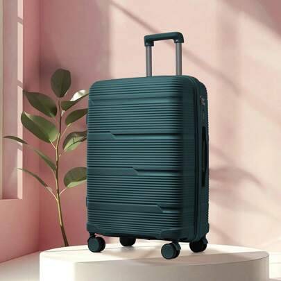 Lättviktsresväska i polypropen med TSA-lås och 4-hjulig spinnerdesign, 20-tums liten kabinväska, bärbar och lätt att bära, rullbar reseväska för flygr - Blågrön (20 inch,24 inch)