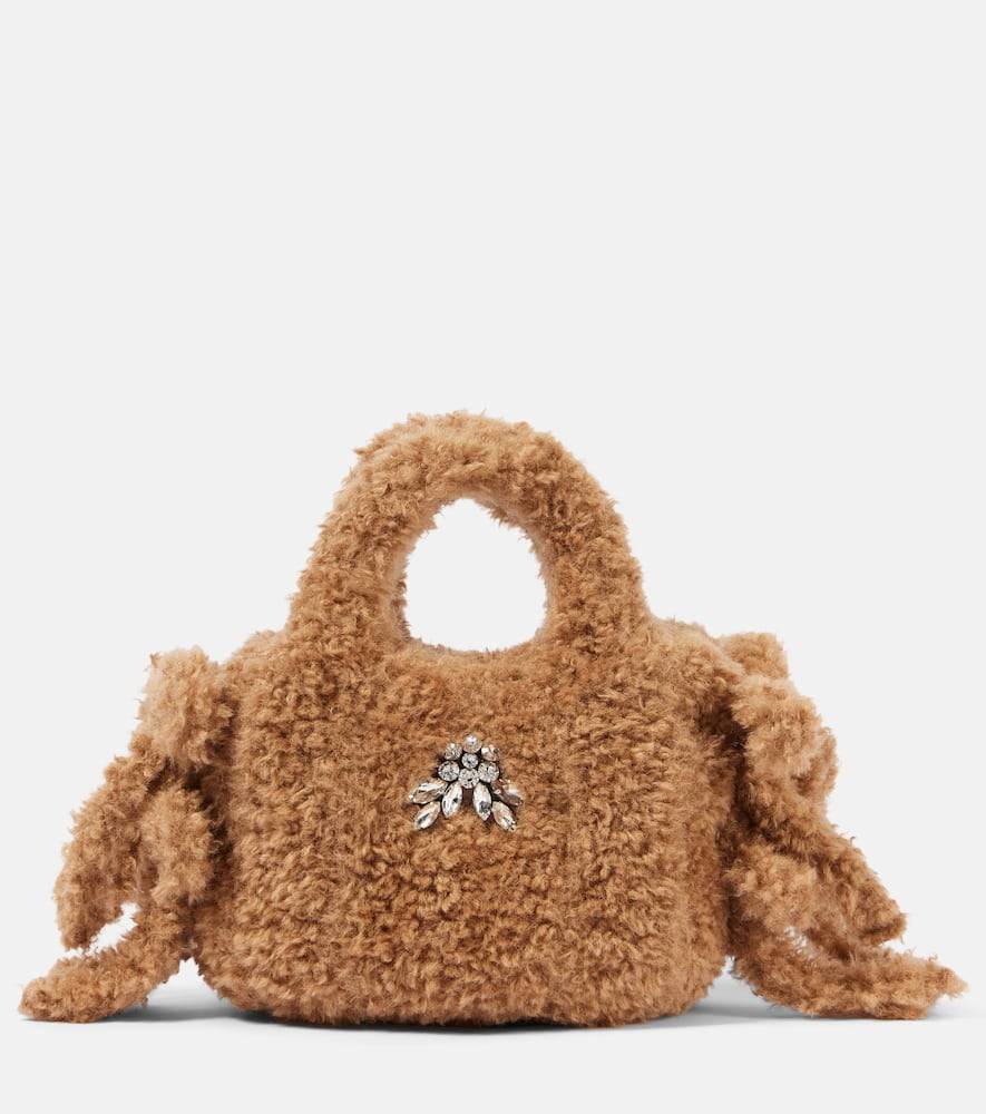 Simone Rocha Bolso Baby Egg de teddy - marrón - Talla Única