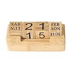 Wood Block Perpetual Calendar, Träkalenderkub | Rustik Block Kalender Heminredning - Kreativa blockkalender för skrivbord Retro månadsdatumvisningsblock