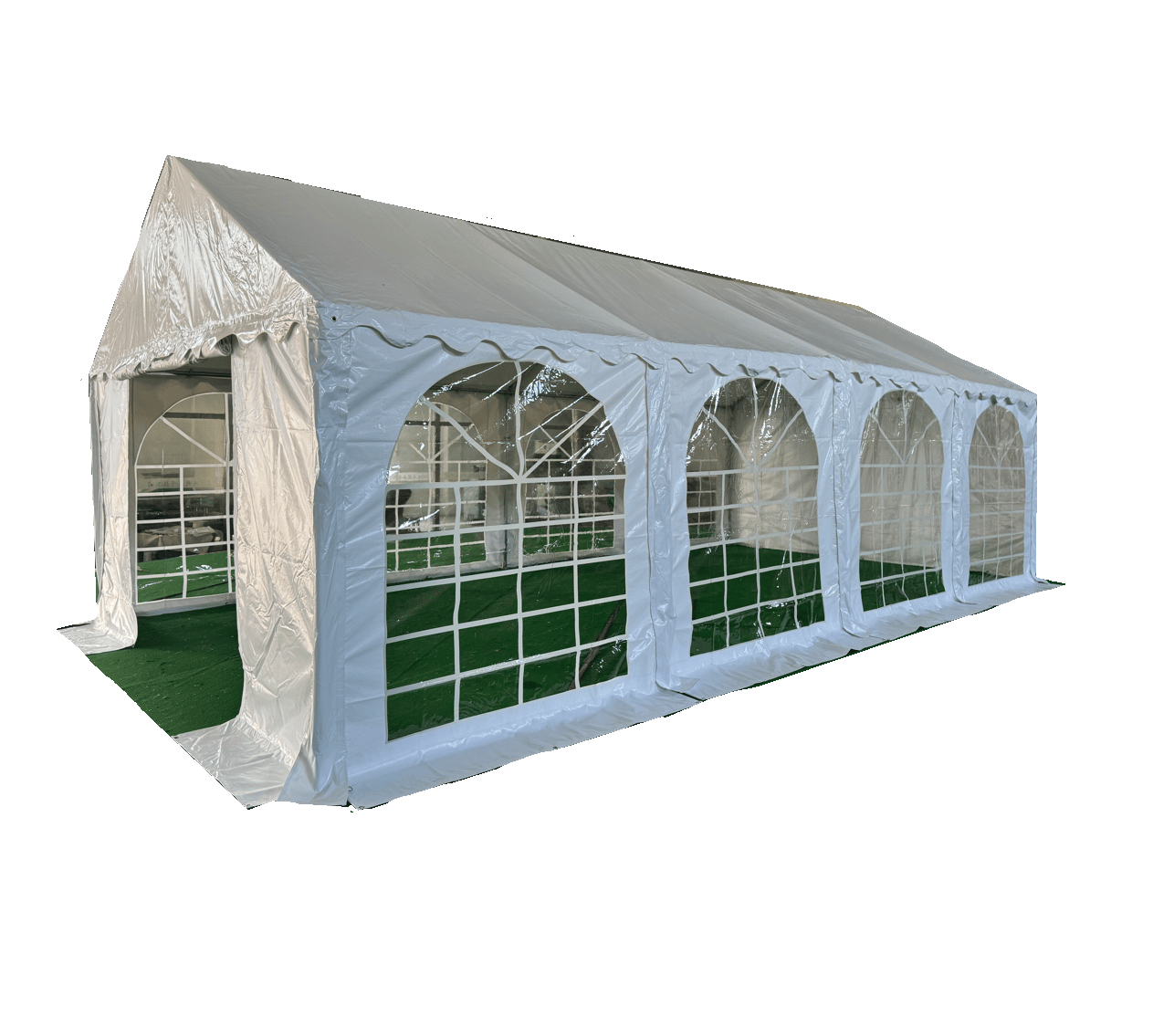 Premium partytält 4x8 m | Galvaniserad stål ställning Vit - Lusthus & gazebo Transparent,Vit Metall