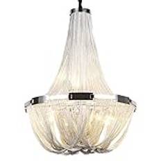 AYMAYA E14 Modern Light Luxury Fringe Stor ljuskrona, Skandinavisk konstkrona, för loftlägenhet Duplex Vardagsrum Trappor Matsal Ljus-The gondo Ljuskrona Diameter 120cm made in China