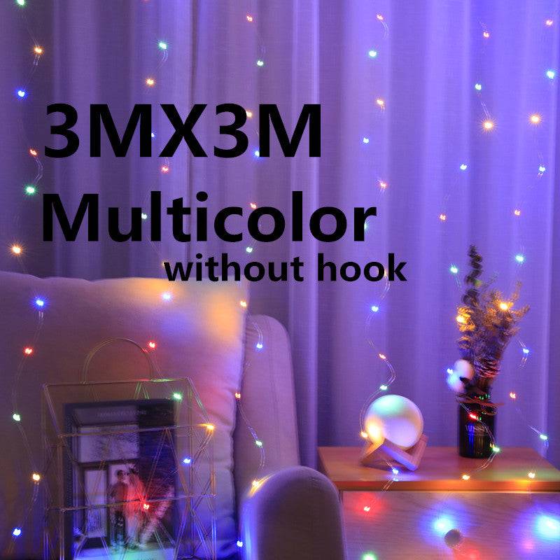 Copper Wire Curtain Lights Christmas Decoration Lantern String - Color3x3 x300