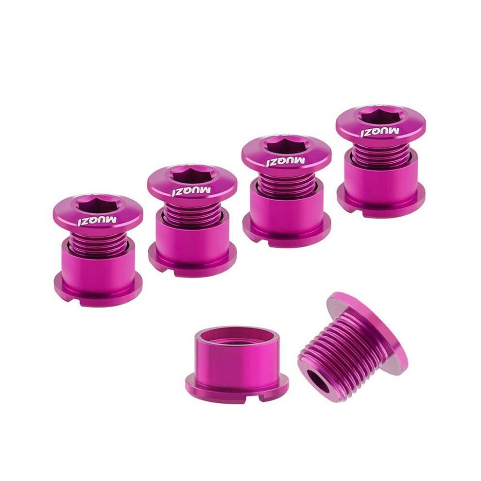 MUQZI 5Pcs Chainring Bolts Set 6.5mm Single Chainring Screws for Road and Mountain Bikes