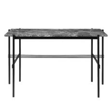 Gubi - Ts Desk 120x60 cm - Grey Emperador/Black Base - Skriveborde - GamFratesi