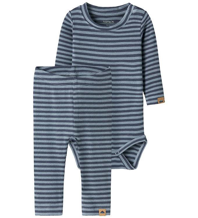 Name It Sæt - Body l/æ/Leggings - Rib - Viskose - NbMKardio - As - Name It - 68 - Body L/Æ