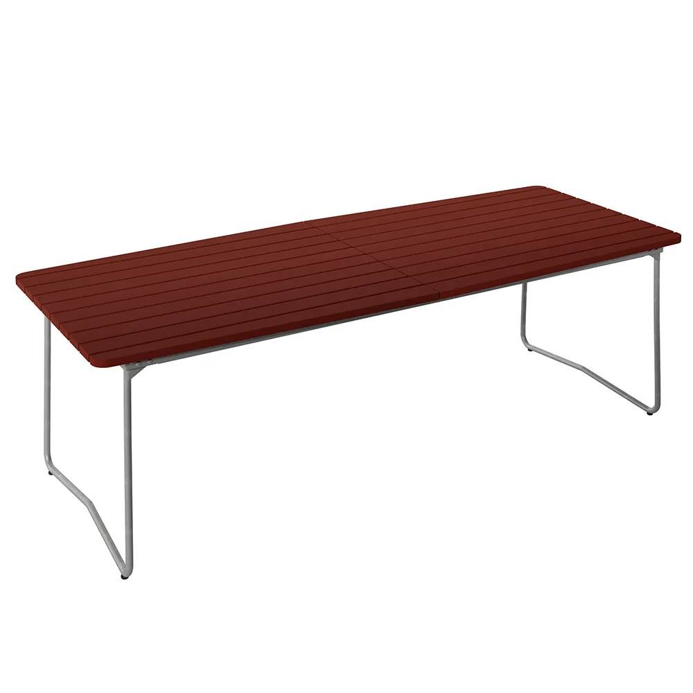 Grythyttan Stålmöbler, B31 bord 230 cm Mörkröd / Varmförzinkat
