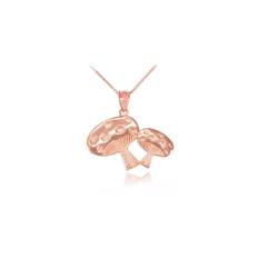 Playful Mushroom Pendant Necklace in 9ct Rose Gold - rose gold