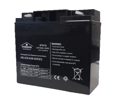 Batteri 12V 18Ah HELIOS Flatstiftanslutning 5–8 års livslängd Pro Version