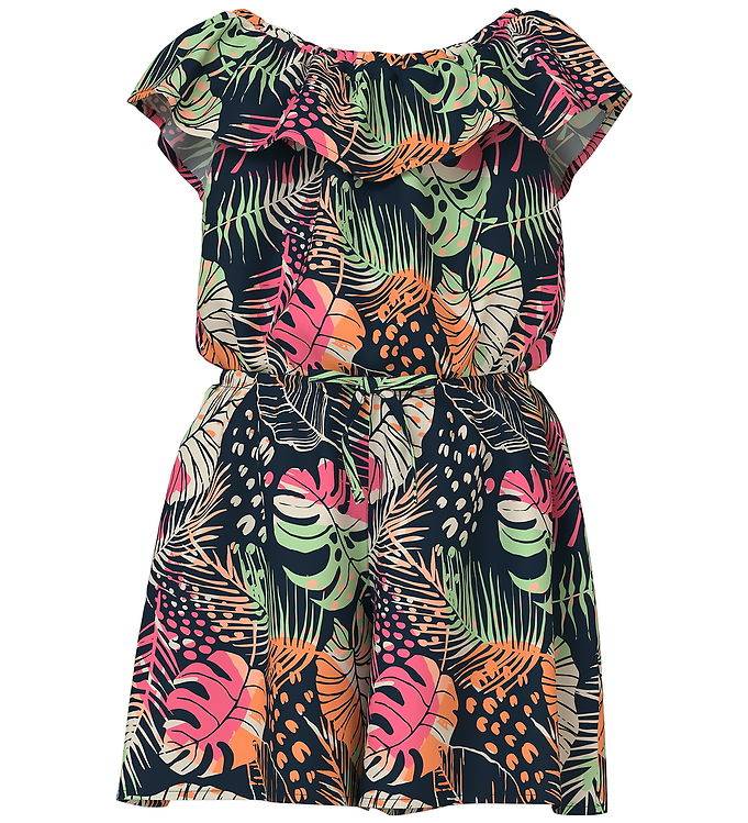Name It Buksedragt - NmfVinaya - Navy Blazer/Fresh Tropical - Name It - 2 år (92) - Buksedragt