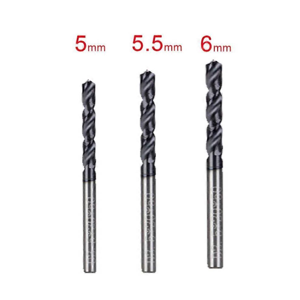 (5 5.5 6) 3Pcs High quality Tungsten Carbide Drill Bit Twist Drill Bits For CNC Metal Drilling Hole Cutter Drilling For CNC Lathe Machine