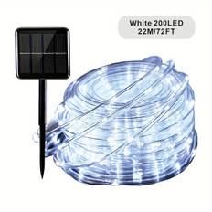 TEMU 1 Solar Rope Lights Outdoor, 72ft 200 Led String Lights With Remote, 8 For Garden Decoration Wedding Christmas Halloween Porch Pool, Outdoor Halloween Decorative Lights, Ipx4