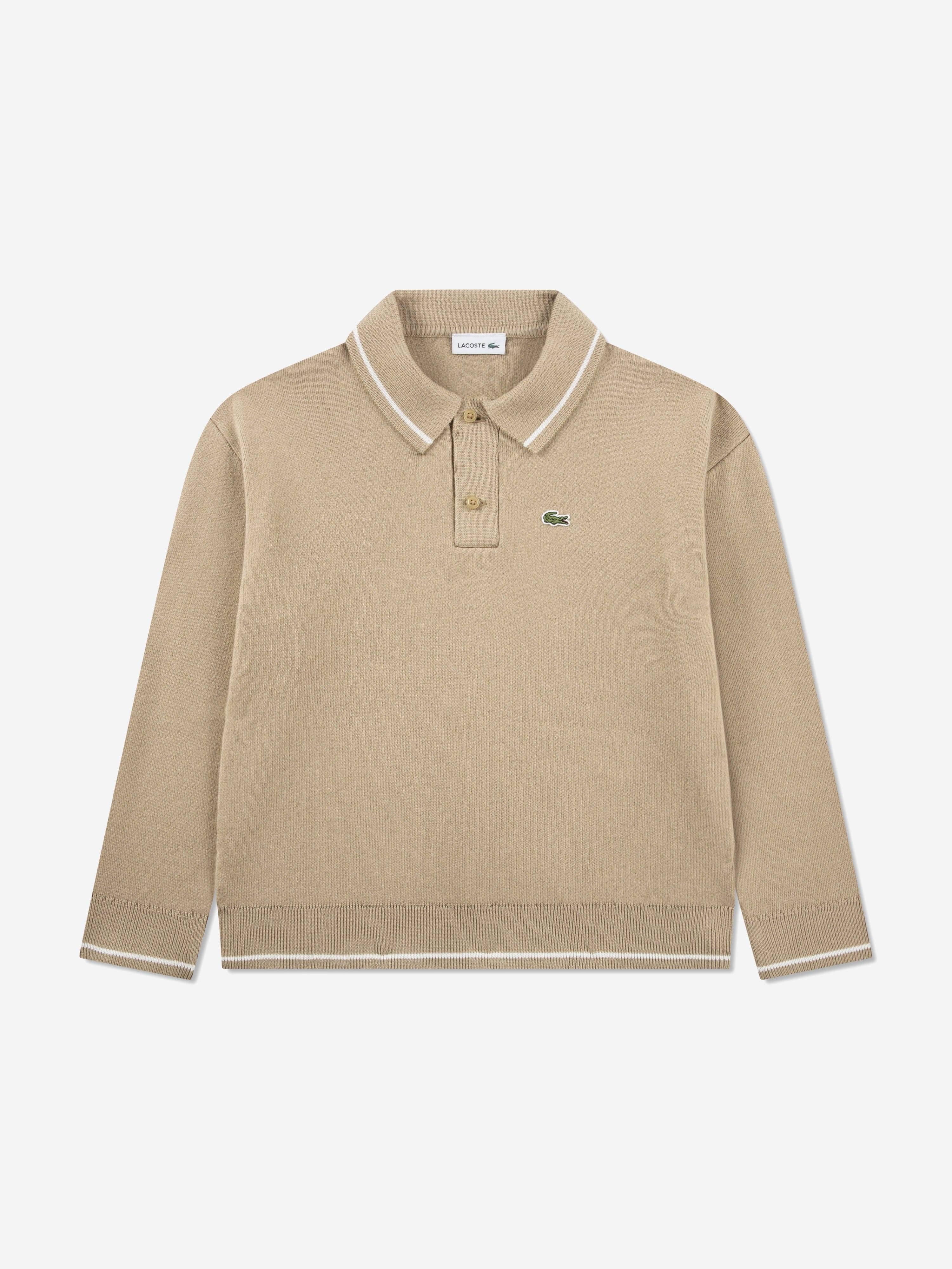 Lacoste Boys Polo Jumper in Beige - Multicoloured / 3 Yrs (3 Yrs)