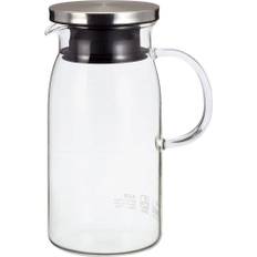 iwaki Glass Pitcher Cold Water Bottle 600ml Stainless Steel Lid Barley Tea Tea Pot Clear Heat-resistant Jug/600 KT293-SV