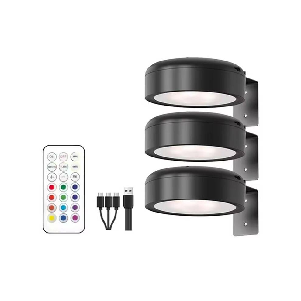 RGB Wall Mounted Magnetic LED Light Rechargeable No-Drill LED Wall Lamp Art Display Light for Picture Frames Cabinets