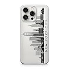 Sunny-Case Skyline City mobiltelefon fodral skydd transparent kompatibel med Samsung S23 Ultra Motiv New York USA M3