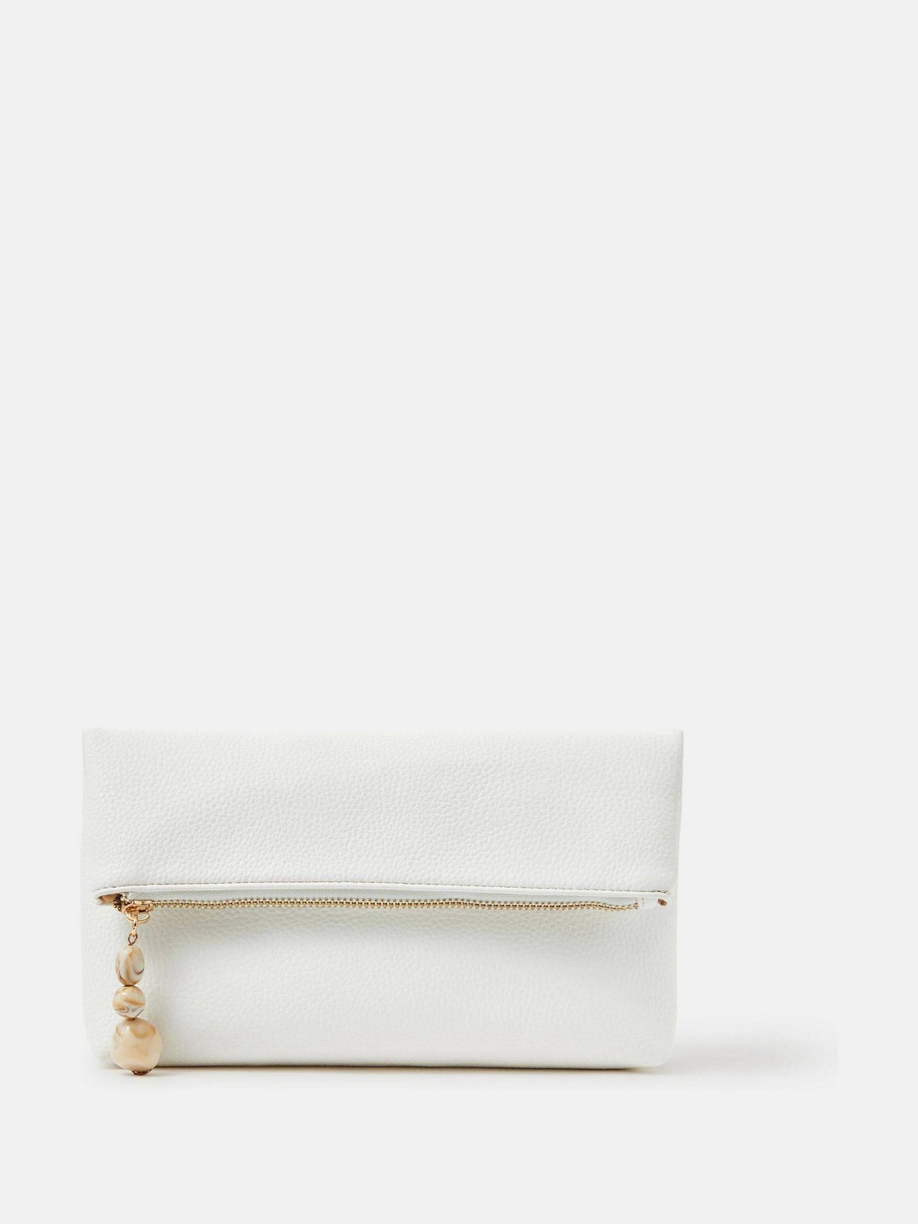 Accessorize Accessorize White Fold-Over Clutch Bag