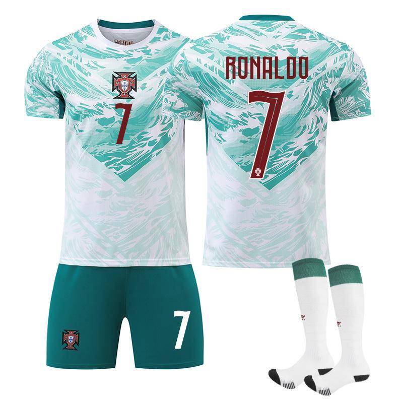 Ny säsong Borta match Portugal Tröja #7 Ronaldo grön