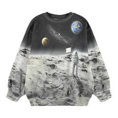 Molo Monti Sweatshirt Moon Traveller  Moon Traveller 98 cm  Sort  98 cm  mand