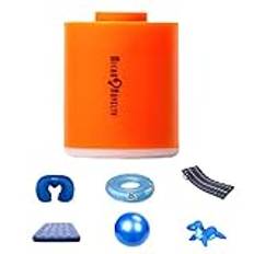 BSOA Liten pump 2.0 bärbar luftpump med 1 300 mAh batteri USB uppladdningsbar ultra-mini luftpump för pool flyter luftmadrass simning ring vakuum förvaringspåsar