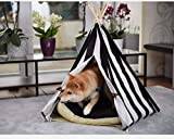 little dove husdjur tipi-hund, kattbädd, husdjurstält, hus för hund katt (med kudde), Large