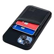 Dockem-Kortfodral för iPhone 15 med Återvunnet TPU-Skal och 2 Sydda Kortplatser, Återvunnen Plånbok i Syntetiskt Läder (N2R, Svart)