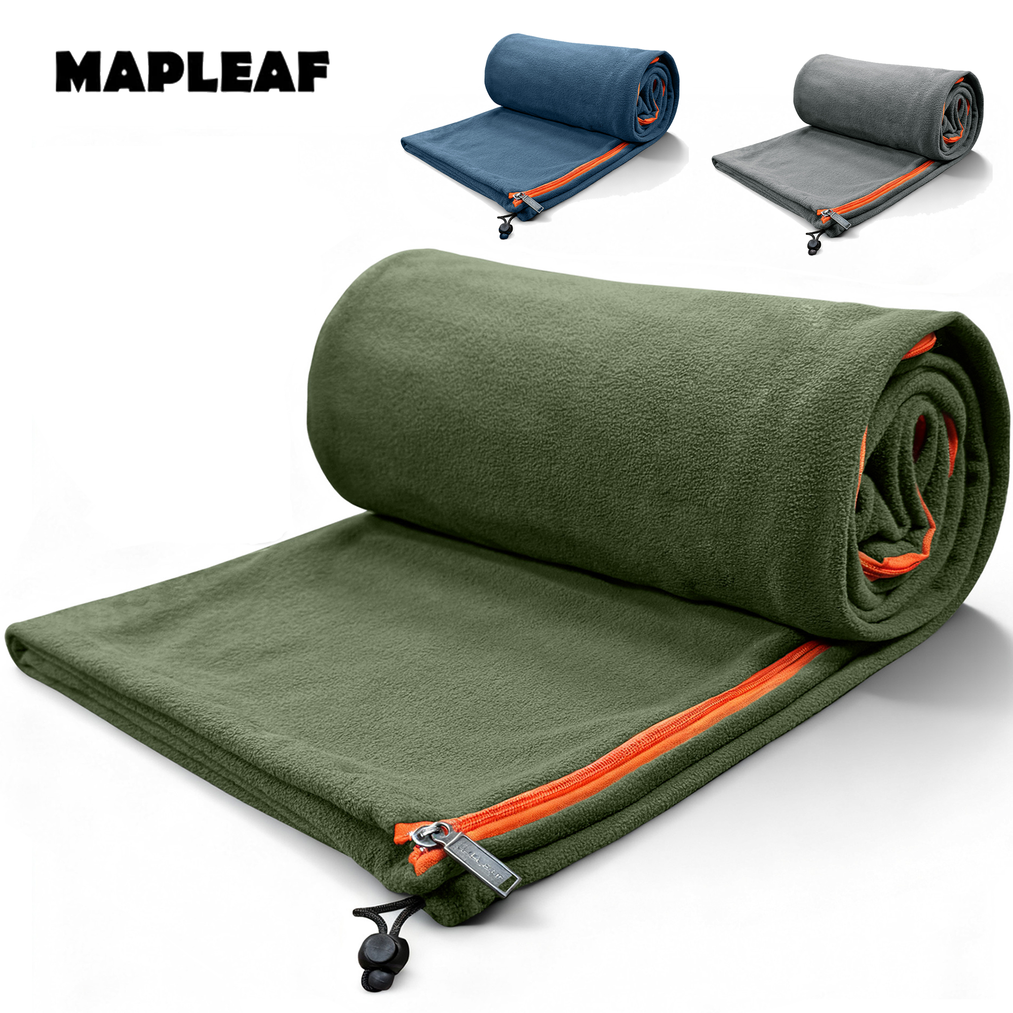 MAPLEAF Lightweight Sleeping Bag 3 in 1 Fleece Liner Blanket Warm Winter Skin-Friendly Anti-Pilling Double-Sided Washable Camp