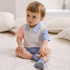 Moderiktig färgblock kortärmad pikétröja för pojkar för spädbarn/småbarn, sommar - Multifärgad (6-9M,9-12M,12-18M,18-24M,2-3Y)