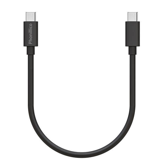20cm USB-C USB-C Cable Black for Honor Magic 6 / Magic 6 Lite / Magic 6 Pro Phonillico® svart