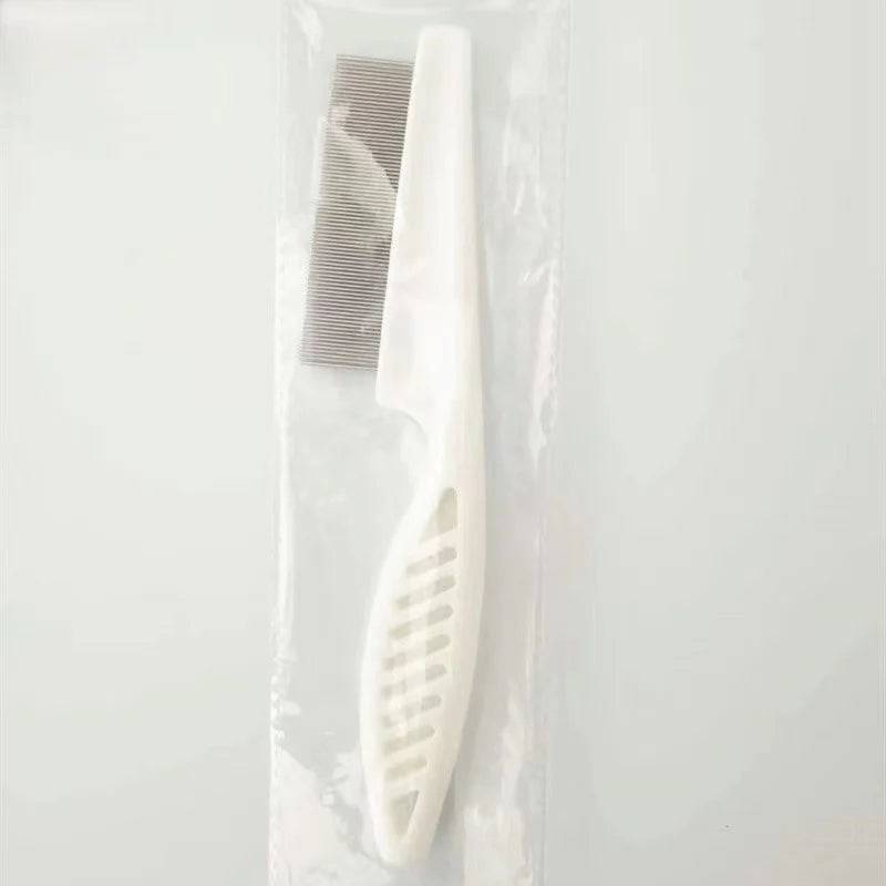 Stainless Steel Flea & Shedding Comb for Dogs & Cats - WHITE / S and M (S and M)