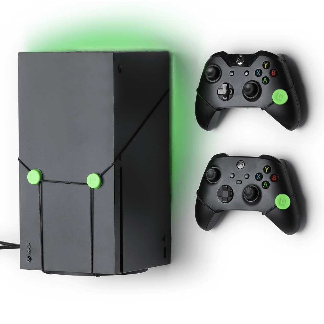 XBOX Series X Wall Mount - Mounts for XBOX Series X + 2x Controllers (Most Popular)