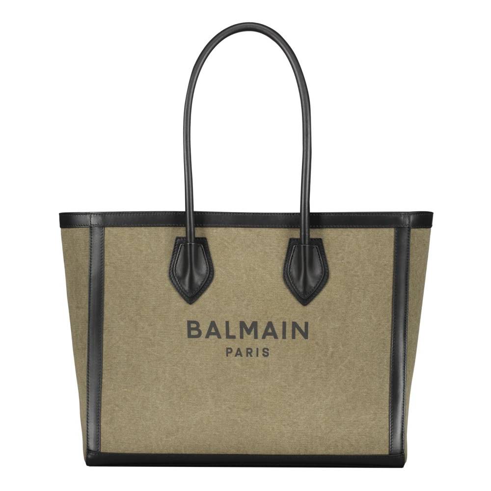 Balmain Tote Bag med Logo - Tasker - Dame - Grøn - ONE SIZE - Bomuld