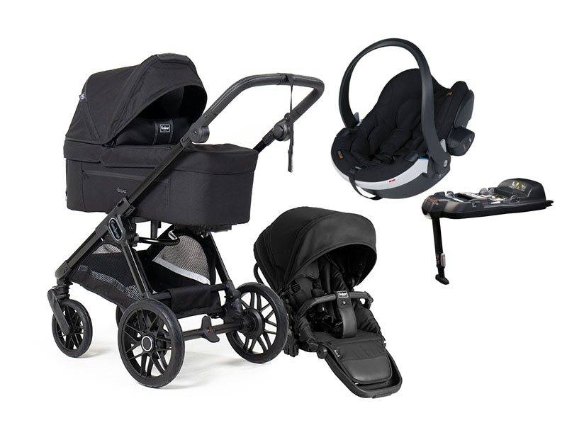 Emmaljunga Sento Pro duovagn Ergo+ 2027 + BeSafe iZi Go Modular X2 babyskydd + bas