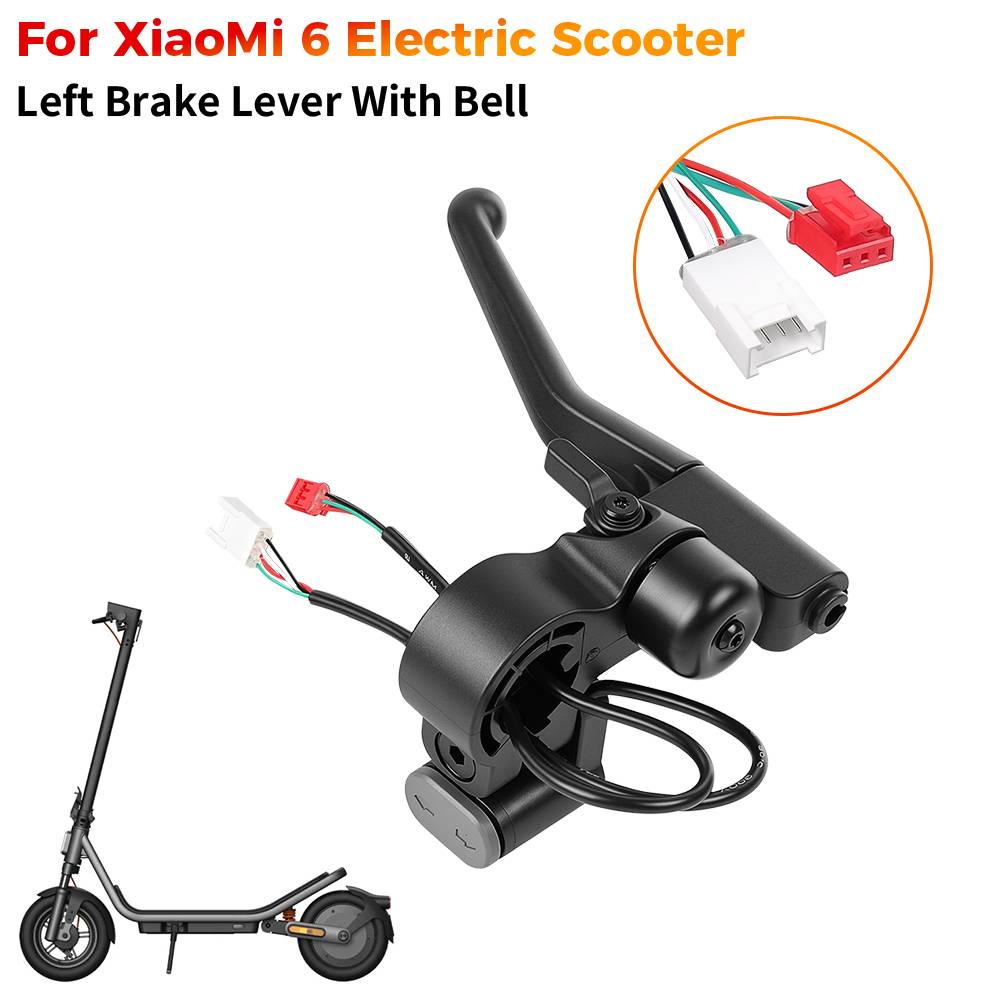 Waterproof Left Brake Lever Assembly For XiaoMi 6 Electric Scooter With Ring For Horn And Indicator Safe Riding Accessory