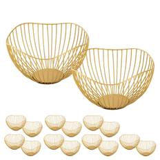 16-delad fruktskål metall Ø 25 h 14 cm Brödkorg Set