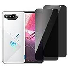 chejuza Sekretess Skärmskydd för Asus rog phone 5/5s/5 pro [2 delar], hårdhet 9H, heltäckande skydd mot spion i härdat glas, HD-skärmskydd