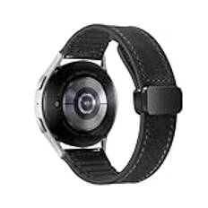 LKQASD Läder silikonrem kompatibel med Galaxy Watch 6/5/4/Fit3 43mm 47mm klockband 20mm band armband Watch6 Classic 44mm 40mm band(Color:Black,Size:Galaxy6 Classic 47mm)