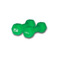 Hex Dumbells Neoprene Covered (2 x 1.5KG) - GREEN / 2X1.5Kg