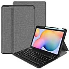 VOVIPO Fodral med tangentbord för Samsung Galaxy Tab S6 Lite 10.4 2020, [QWERTZ tyska], stativskyddsfodral med magnetiskt avtagbart tangentbord för Samsung Galaxy Tab S6 Lite 10.4 2020