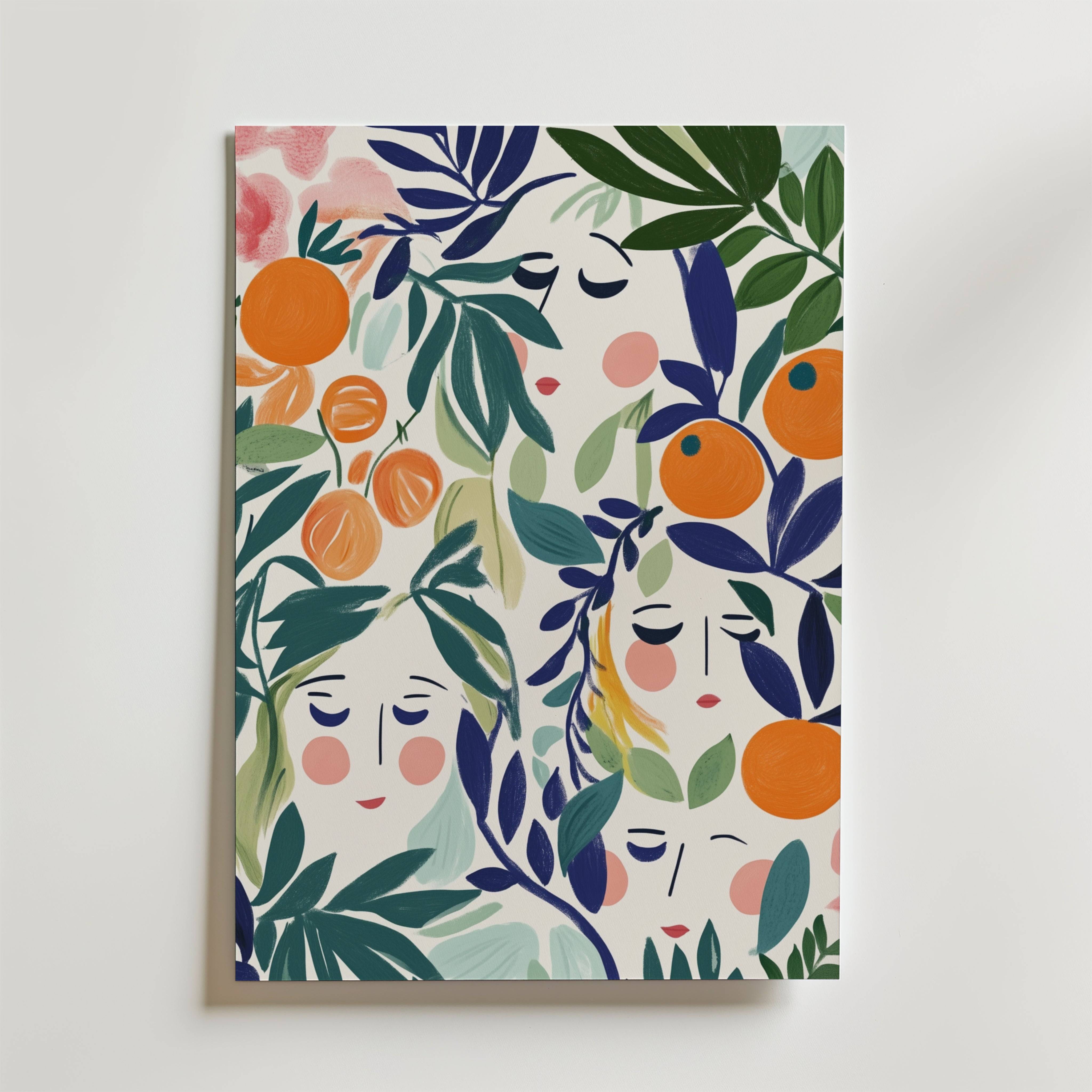 Faces in Bloom Poster - Premium Canvas 50x70 cm