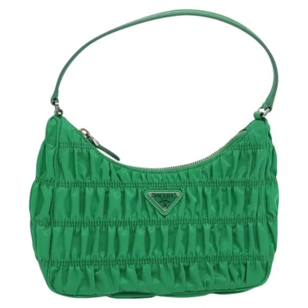 Prada Vintage Pre-owned nylon prada-tasker - Vintage - Dame - Grøn - ONE SIZE - Nylon