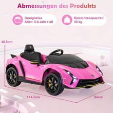 Barnelbil Lamborghini med fjärrkontroll & LED-lampor & Horn barnbil rosa