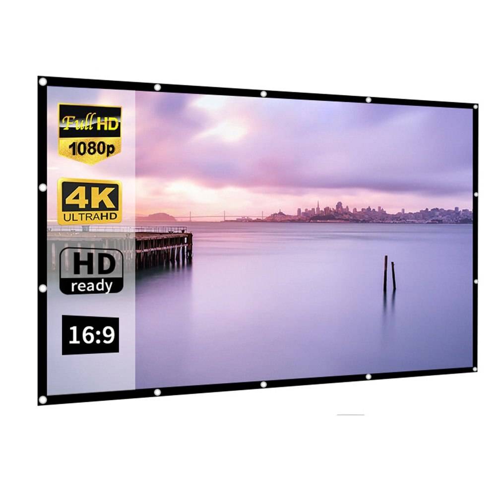 Projektorgardin 3d hd projektorduk hem utomhus ktv kontor portabel hopfällbar projektor mjuk gardin - 60 tum
